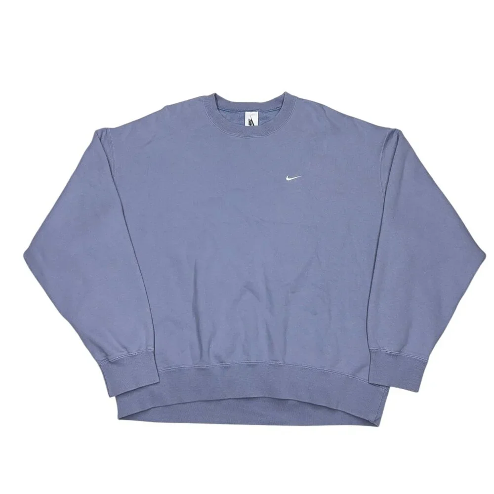 Nike Men's Sweatshirt Solo Swoosh Fleece Crewneck Blue - Size XL - Picture 1 of 9